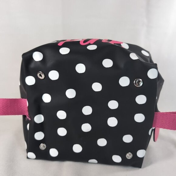 Victorias Secret PINK Loco for Coco Polka Dot Toiletry Cosmetic Bag Travel Black - Picture 9 of 16